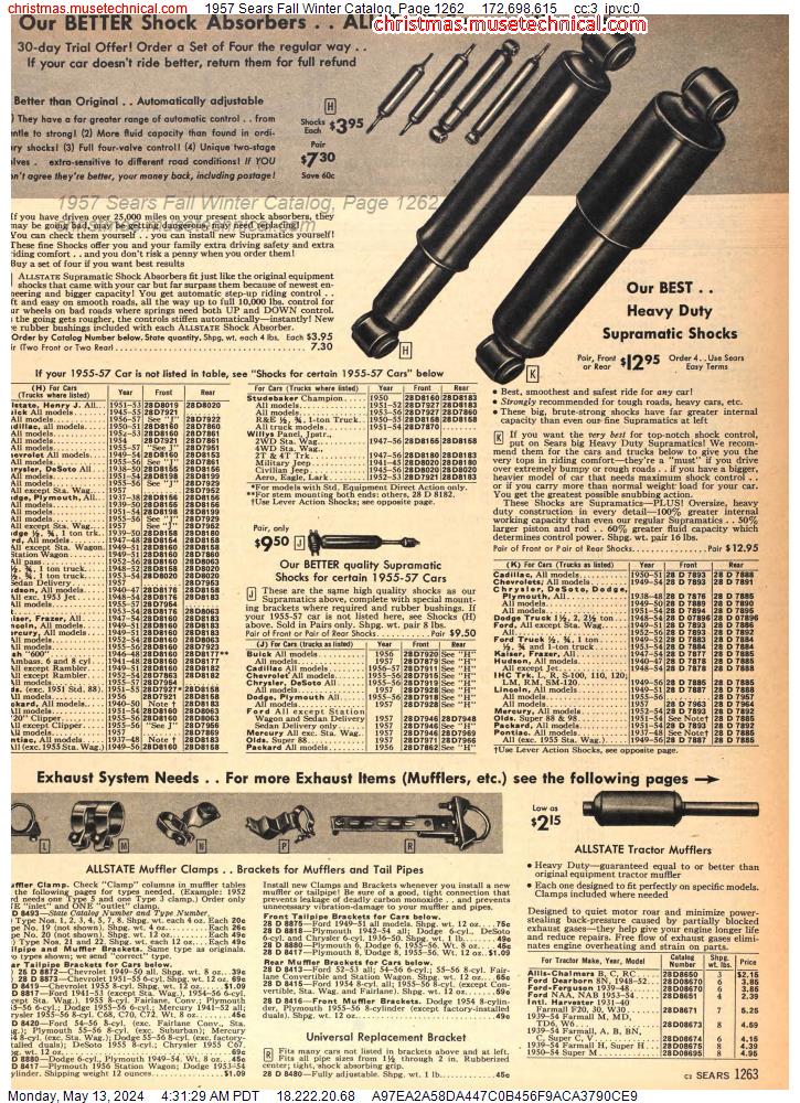 1957 Sears Fall Winter Catalog, Page 1262