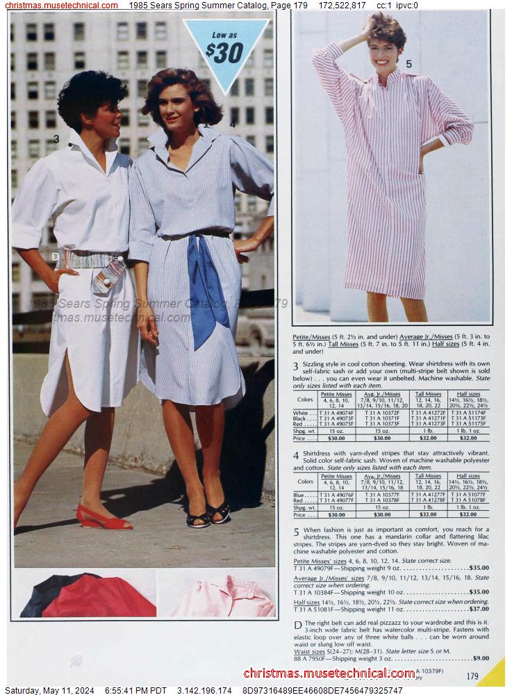 1985 Sears Spring Summer Catalog, Page 179