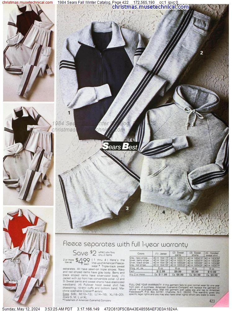 1984 Sears Fall Winter Catalog, Page 422