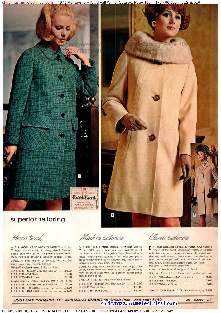 1970 Montgomery Ward Fall Winter Catalog, Page 169