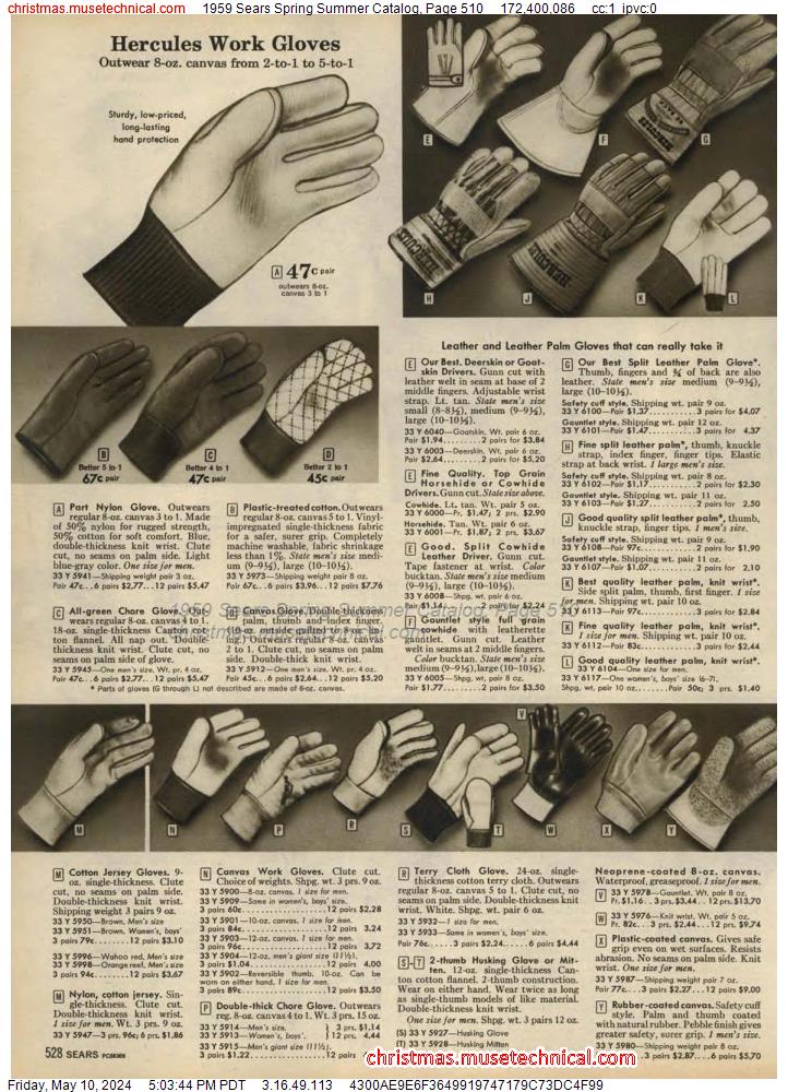 1959 Sears Spring Summer Catalog, Page 510