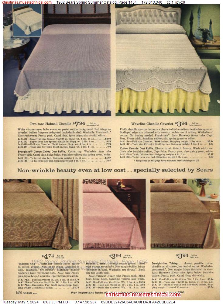1962 Sears Spring Summer Catalog, Page 1454