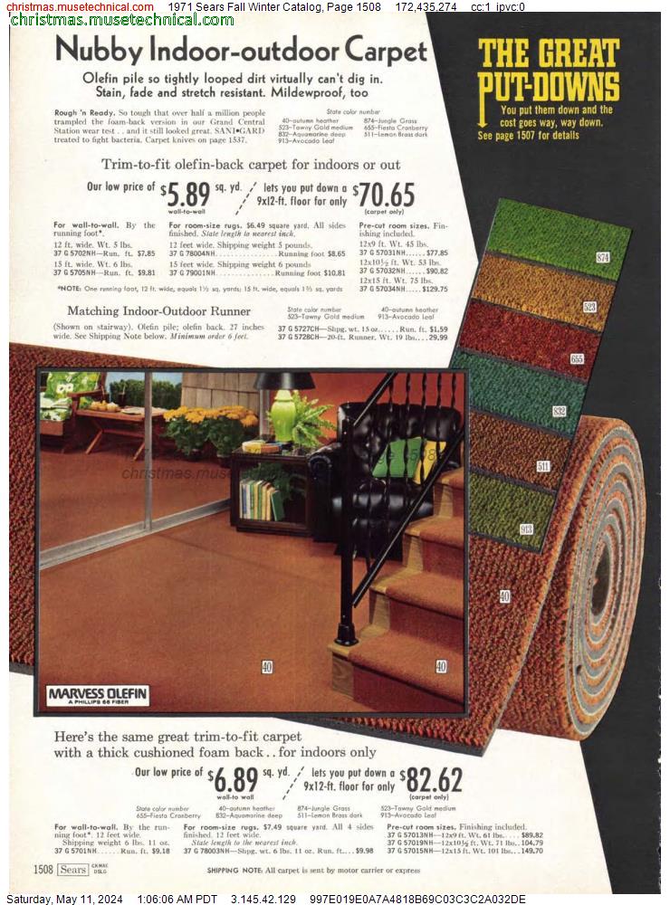 1971 Sears Fall Winter Catalog, Page 1508