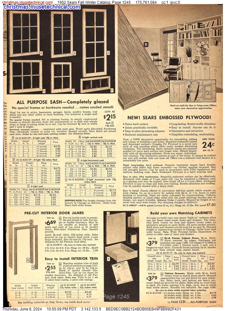 1952 Sears Fall Winter Catalog, Page 1245