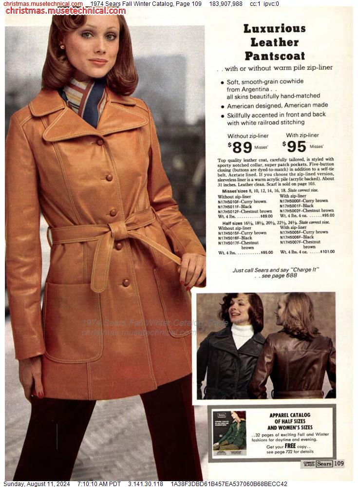 1974 Sears Fall Winter Catalog, Page 109