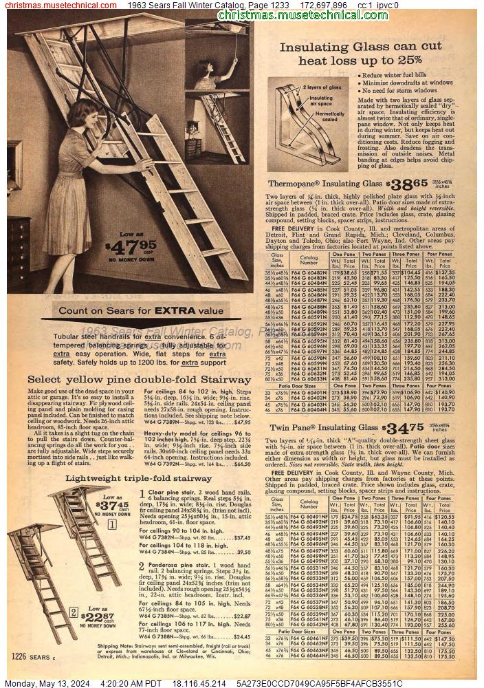 1963 Sears Fall Winter Catalog, Page 1233