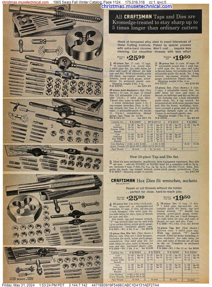 1965 Sears Fall Winter Catalog, Page 1124