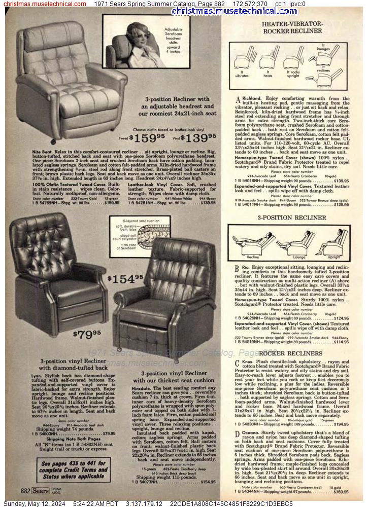 1971 Sears Spring Summer Catalog, Page 882