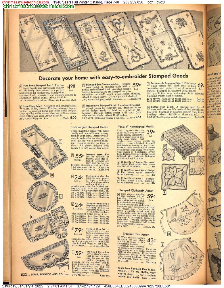 1946 Sears Fall Winter Catalog, Page 740