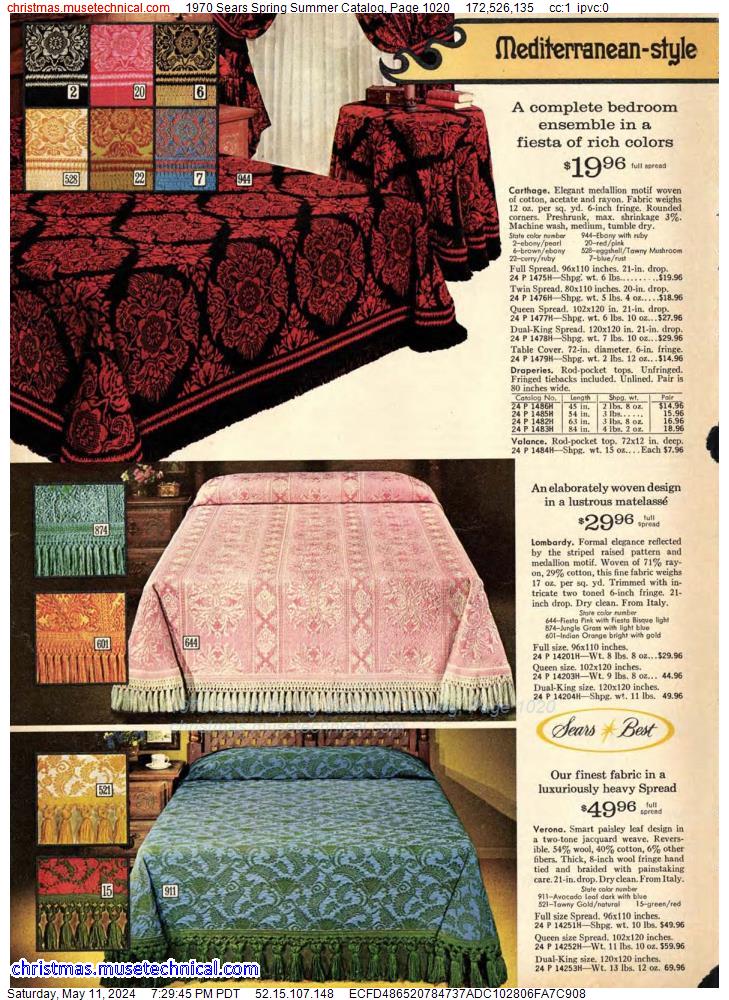 1970 Sears Spring Summer Catalog, Page 1020