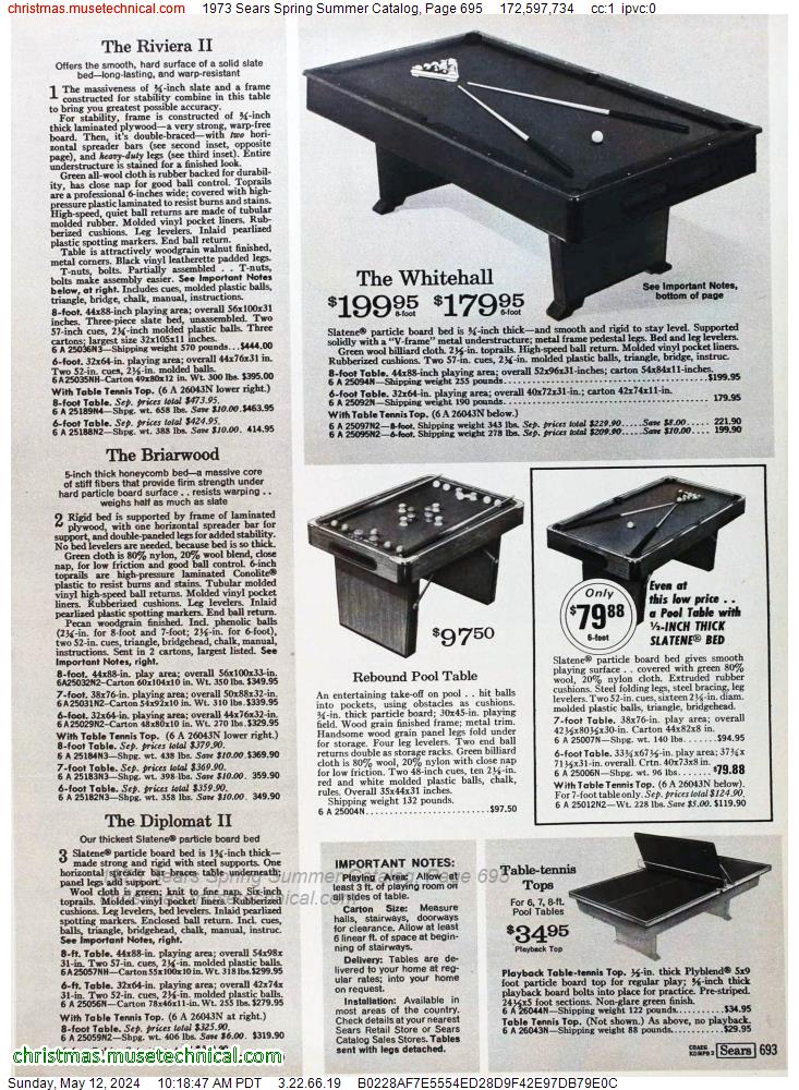 1973 Sears Spring Summer Catalog, Page 695
