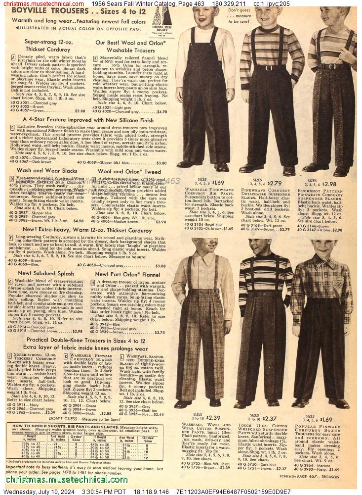 1956 Sears Fall Winter Catalog, Page 463