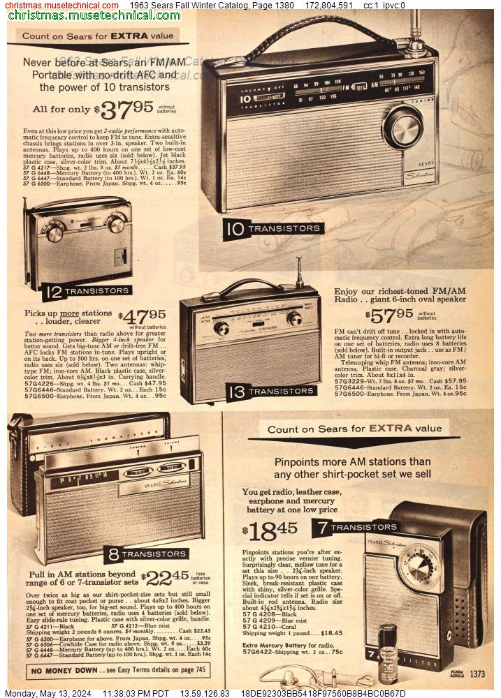 1963 Sears Fall Winter Catalog, Page 1380