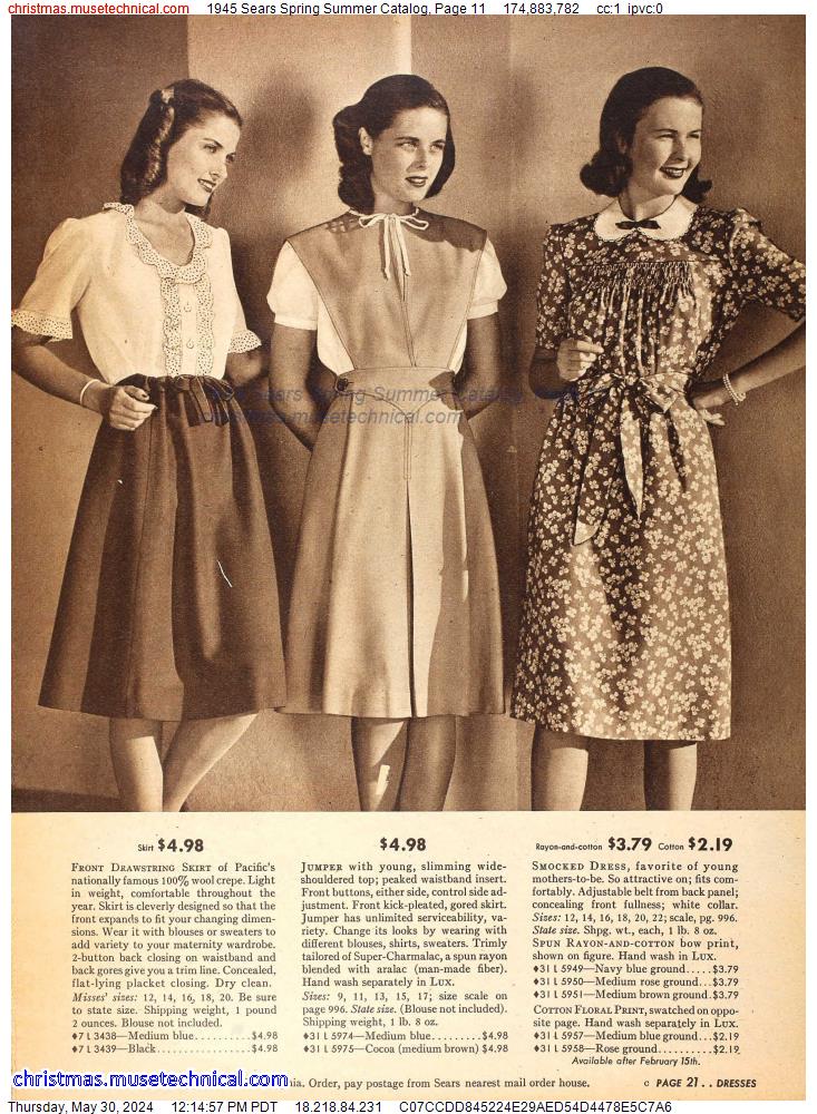 1945 Sears Spring Summer Catalog, Page 11