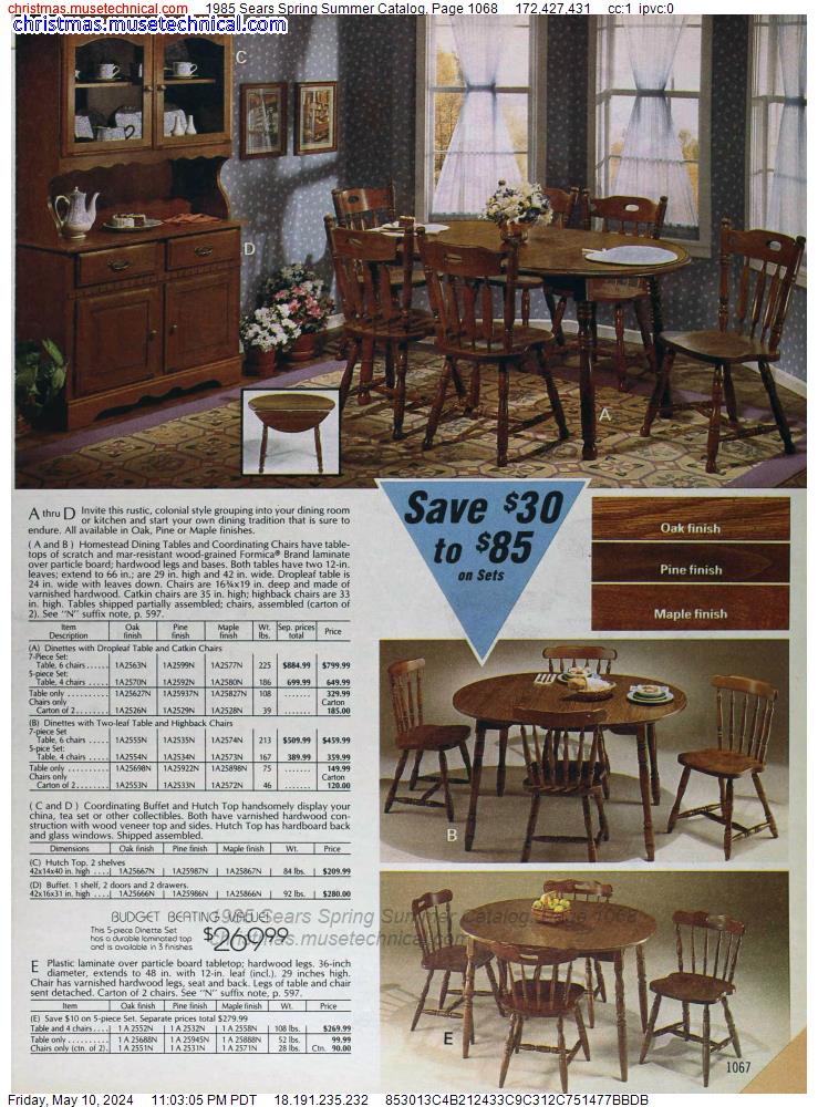 1985 Sears Spring Summer Catalog, Page 1068