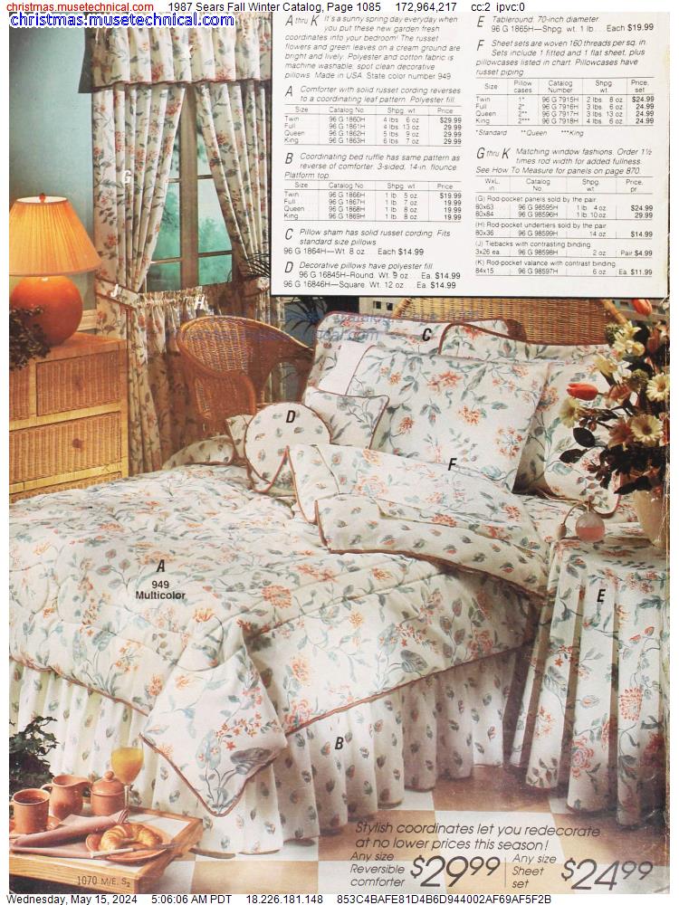 1987 Sears Fall Winter Catalog, Page 1085