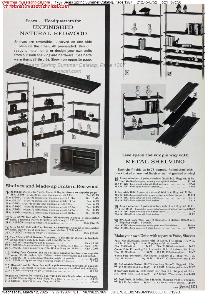 1967 Sears Spring Summer Catalog, Page 1387