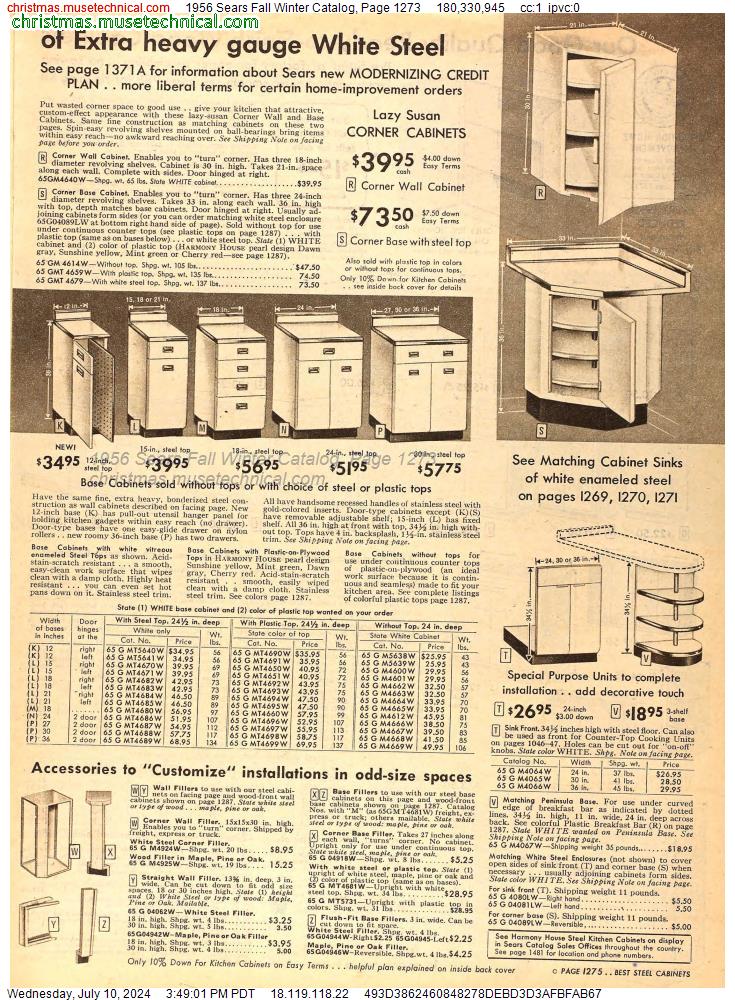 1956 Sears Fall Winter Catalog, Page 1273