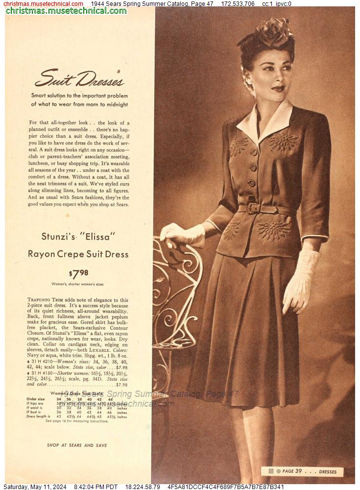 1944 Sears Spring Summer Catalog, Page 47