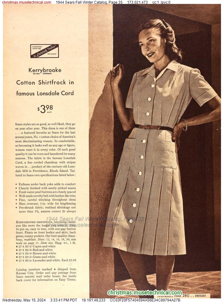 1944 Sears Fall Winter Catalog, Page 35