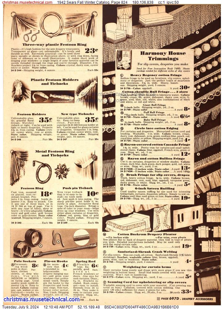1942 Sears Fall Winter Catalog, Page 824
