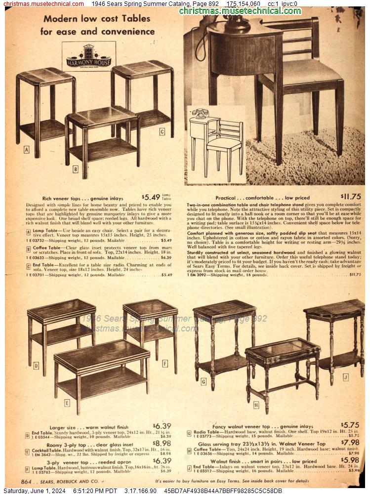1946 Sears Spring Summer Catalog, Page 892