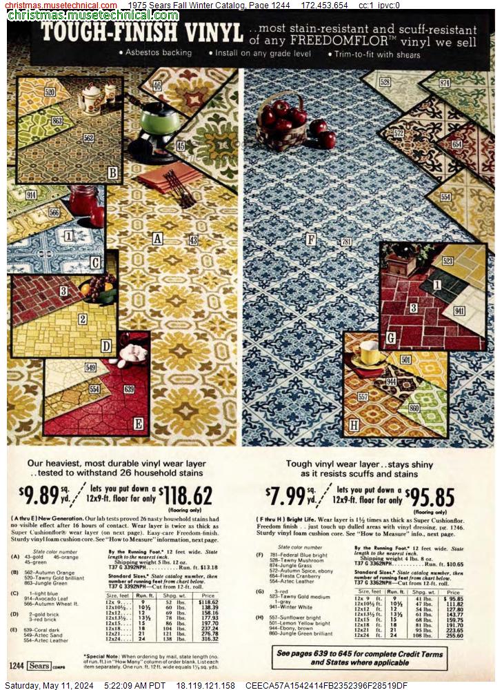 1975 Sears Fall Winter Catalog, Page 1244