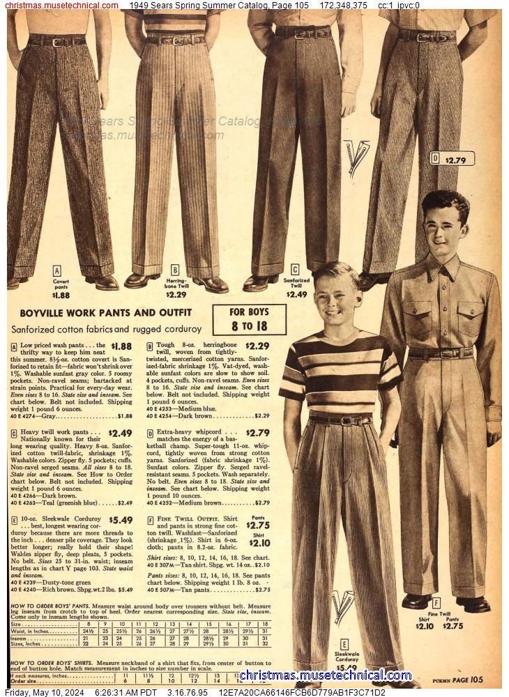 1949 Sears Spring Summer Catalog, Page 105