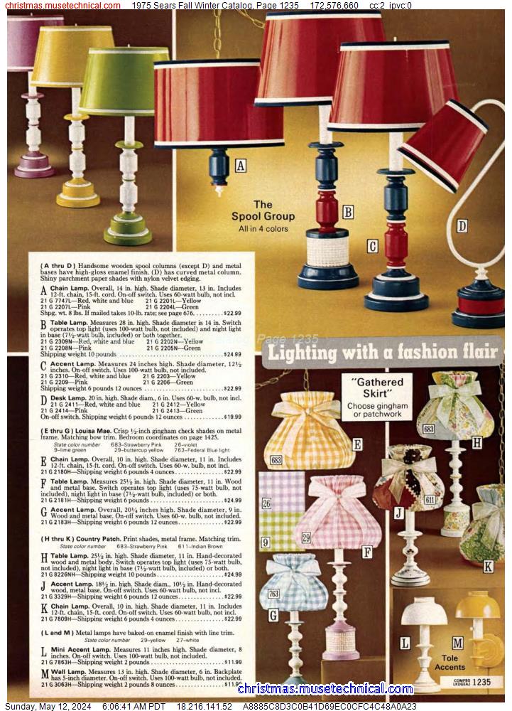 1975 Sears Fall Winter Catalog, Page 1235