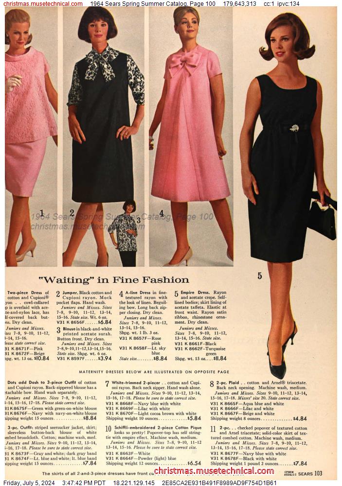 1964 Sears Spring Summer Catalog, Page 100