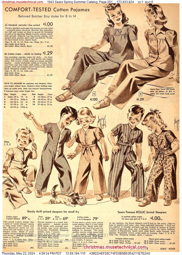1943 Sears Spring Summer Catalog, Page 251