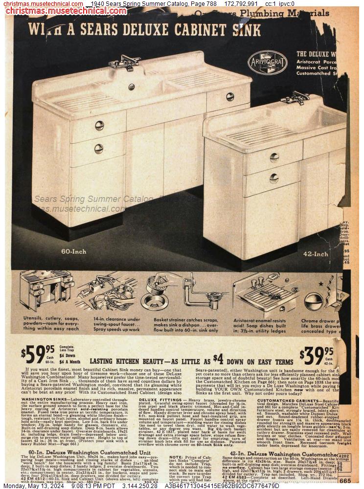 1940 Sears Spring Summer Catalog, Page 788