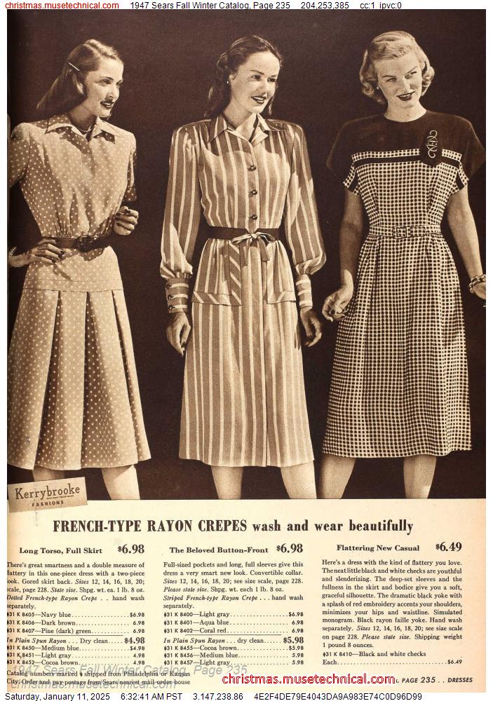 1947 Sears Fall Winter Catalog, Page 235