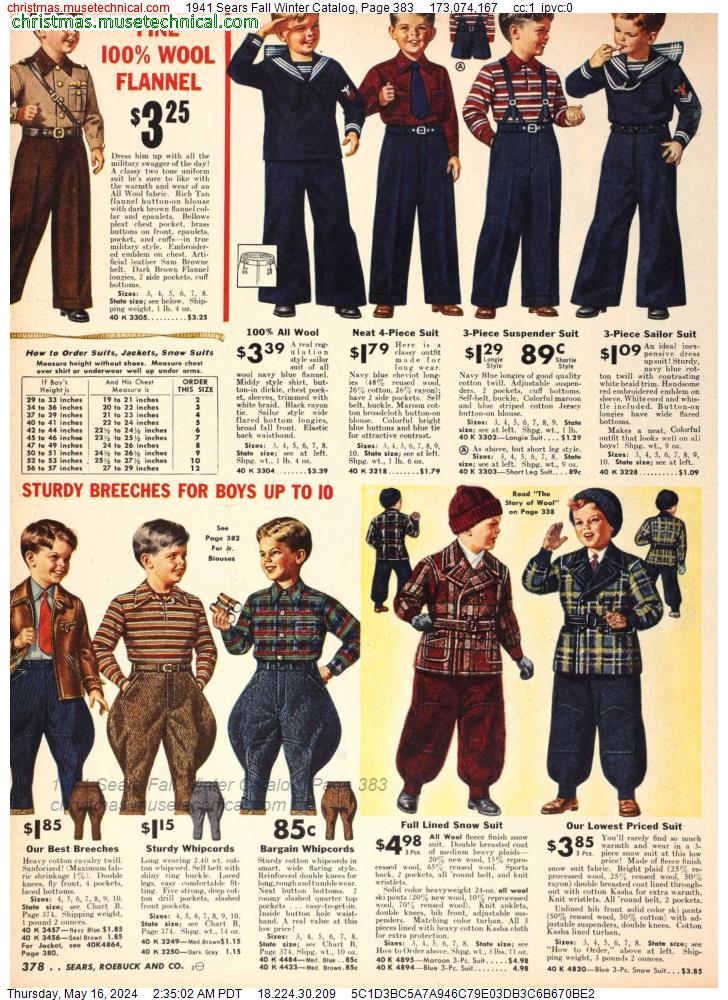 1941 Sears Fall Winter Catalog, Page 383