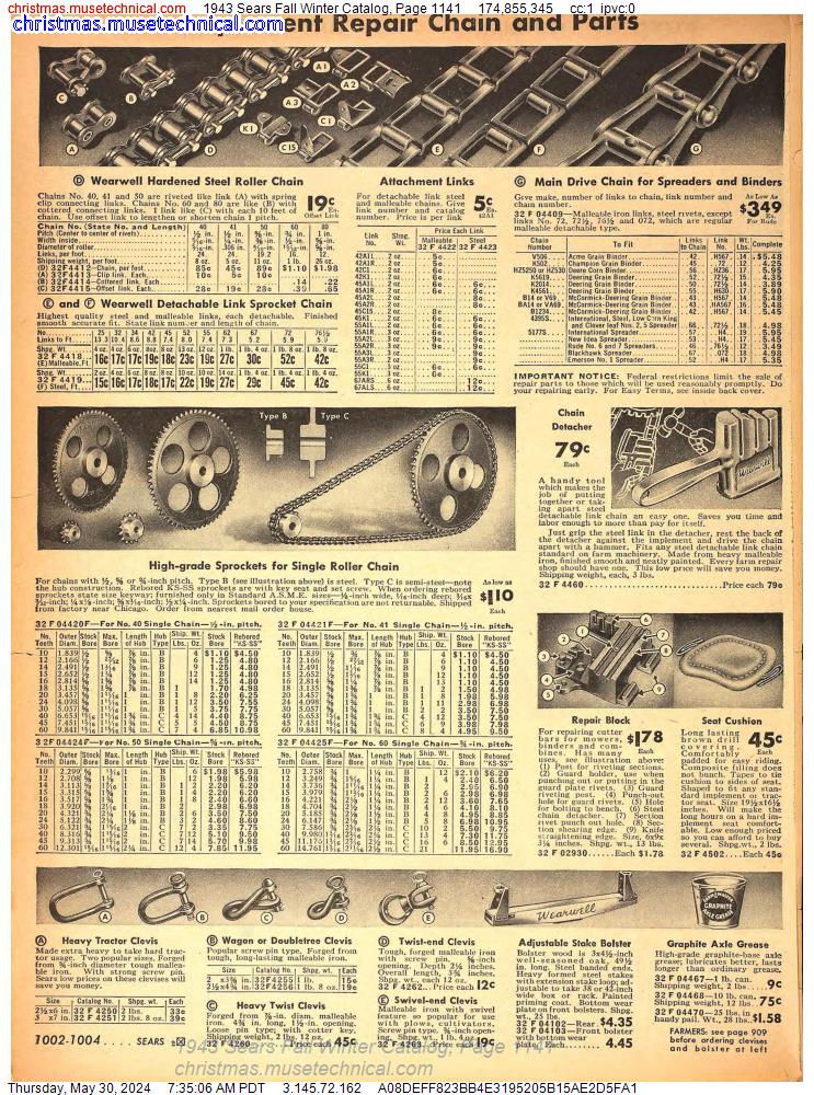 1943 Sears Fall Winter Catalog, Page 1141