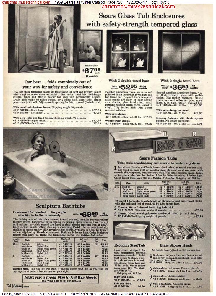 1969 Sears Fall Winter Catalog, Page 726