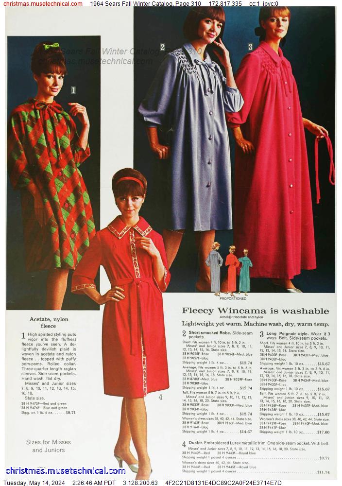 1964 Sears Fall Winter Catalog, Page 310