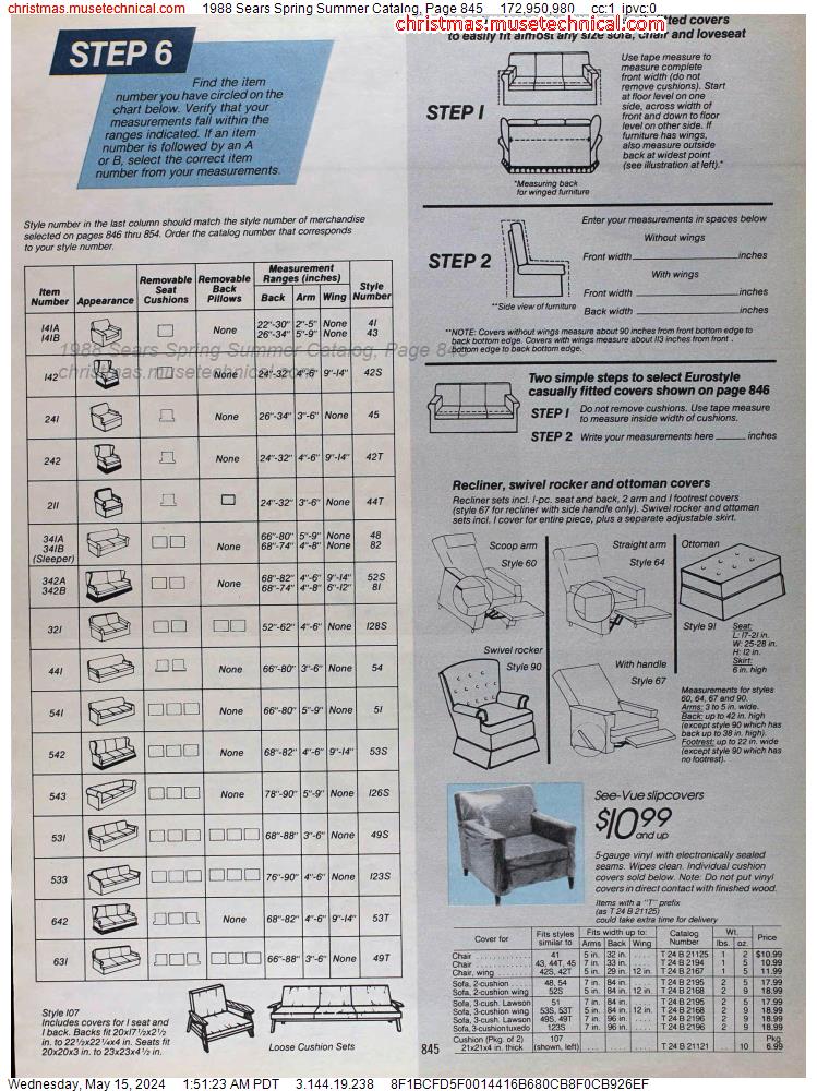 1988 Sears Spring Summer Catalog, Page 845