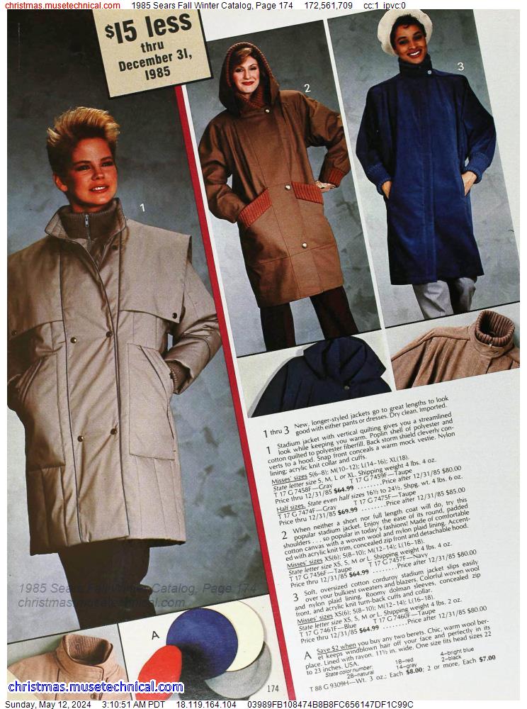 1985 Sears Fall Winter Catalog, Page 174