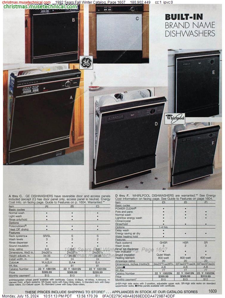 1992 Sears Fall Winter Catalog, Page 1607