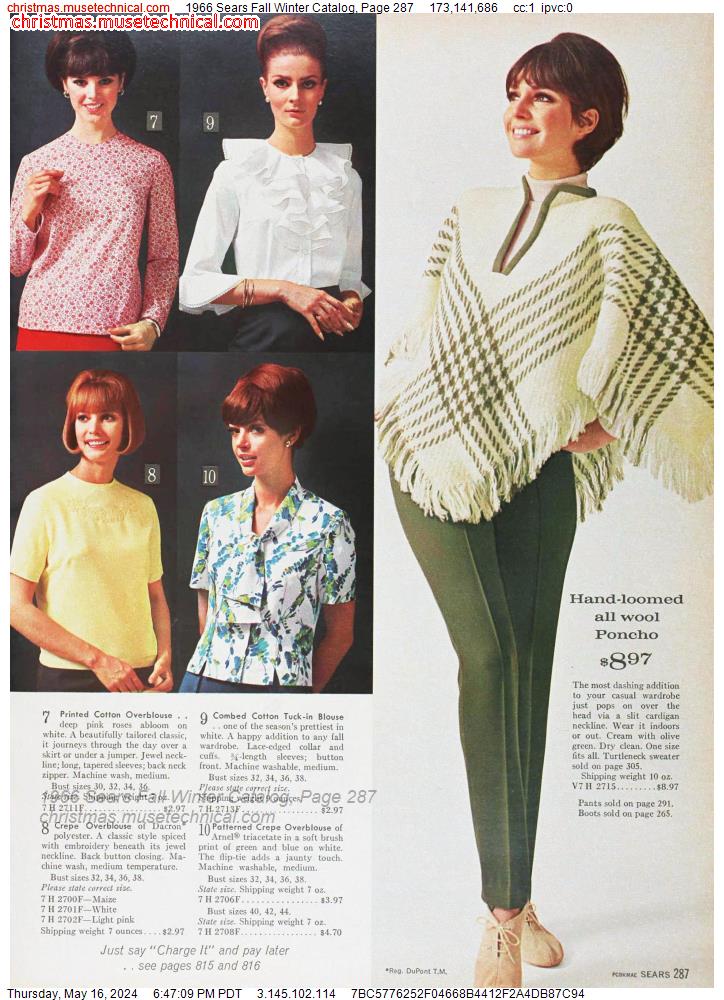 1966 Sears Fall Winter Catalog, Page 287