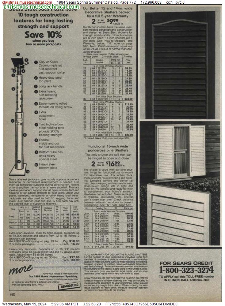 1984 Sears Spring Summer Catalog, Page 772