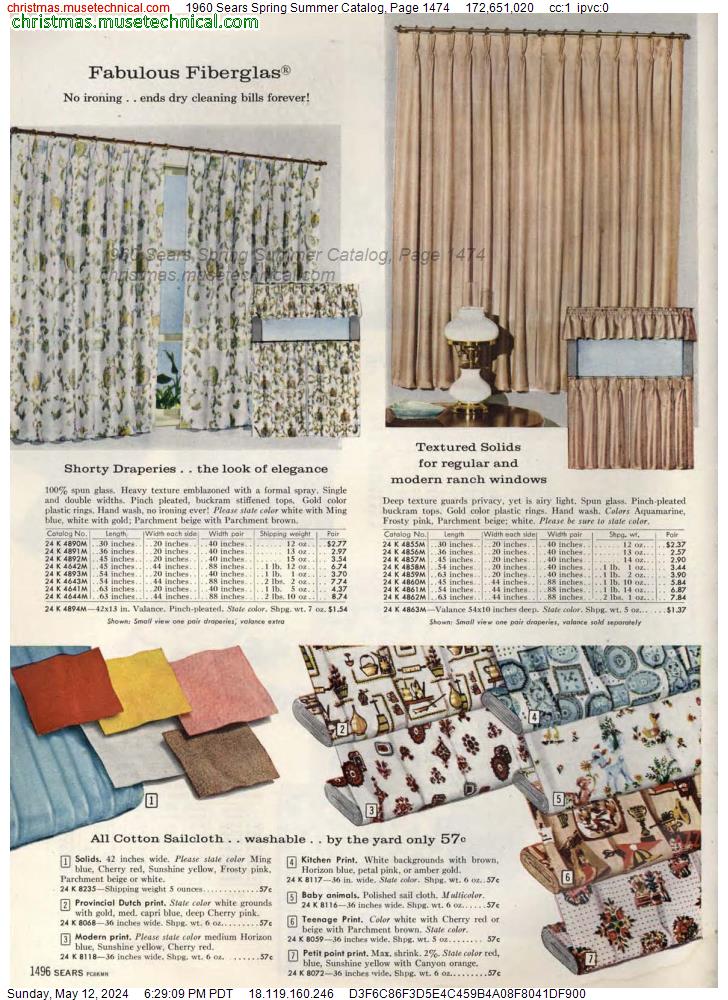 1960 Sears Spring Summer Catalog, Page 1474
