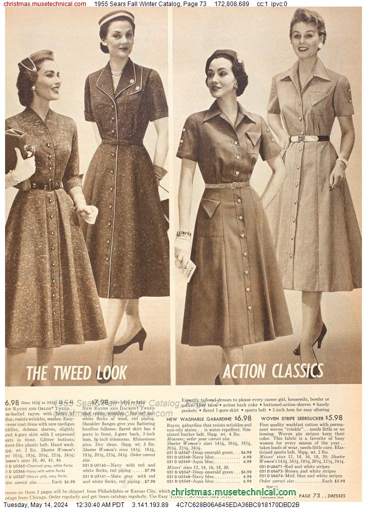 1955 Sears Fall Winter Catalog, Page 73