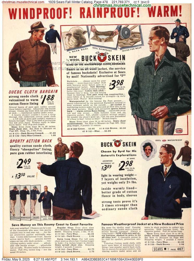 1939 Sears Fall Winter Catalog, Page 478