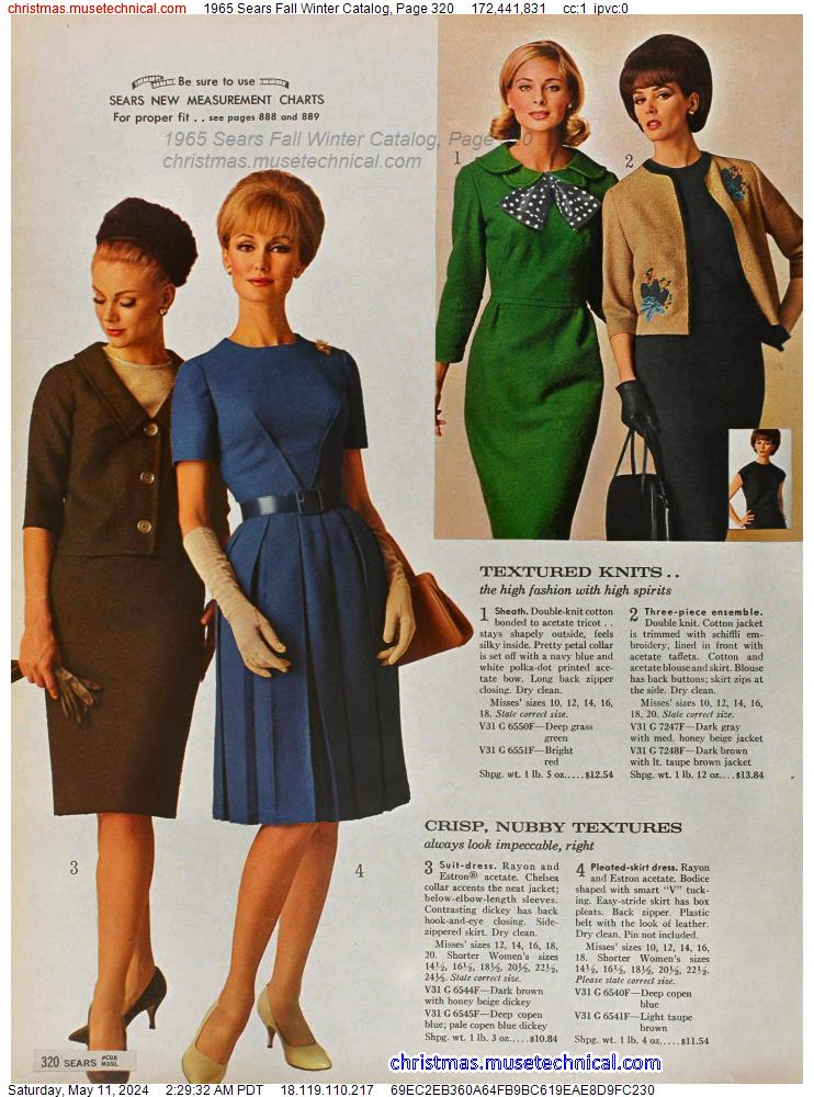 1965 Sears Fall Winter Catalog, Page 320