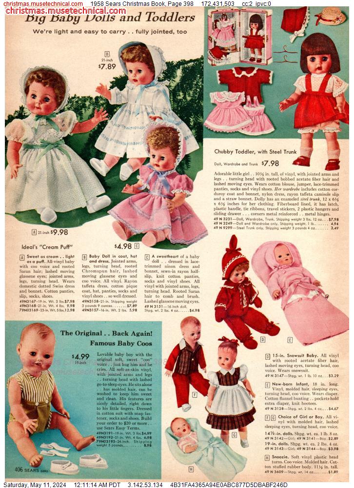 1958 Sears Christmas Book, Page 398