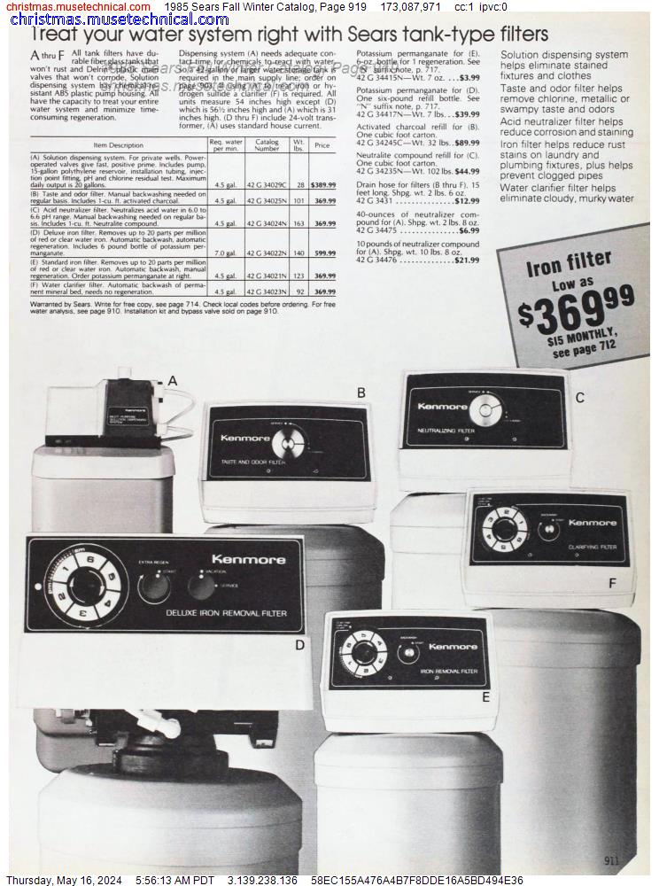 1985 Sears Fall Winter Catalog, Page 919
