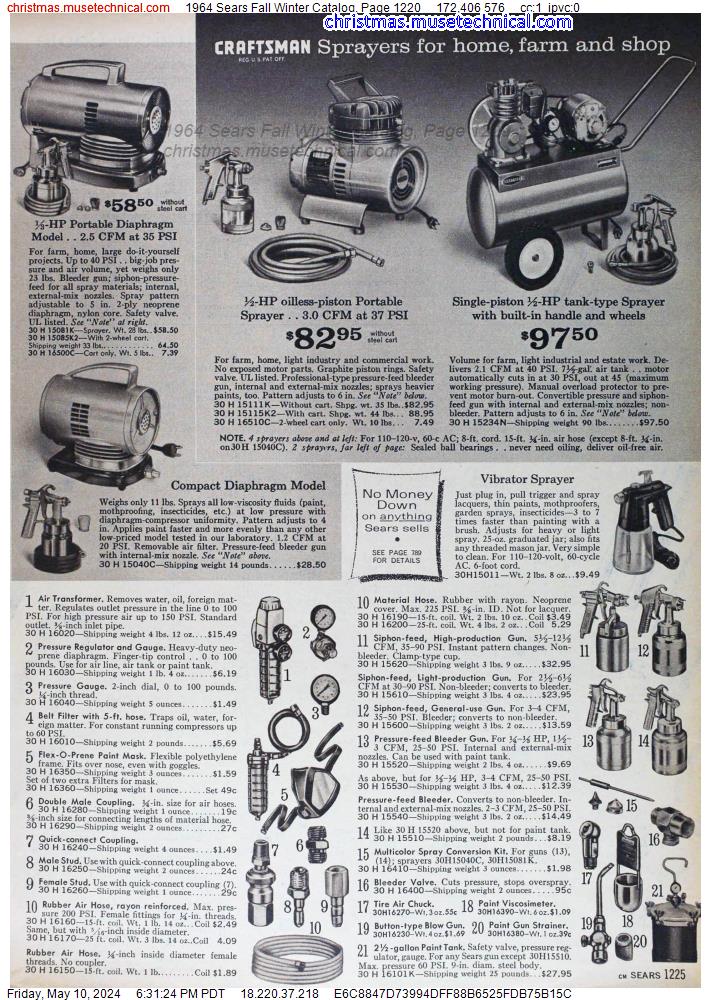 1964 Sears Fall Winter Catalog, Page 1220