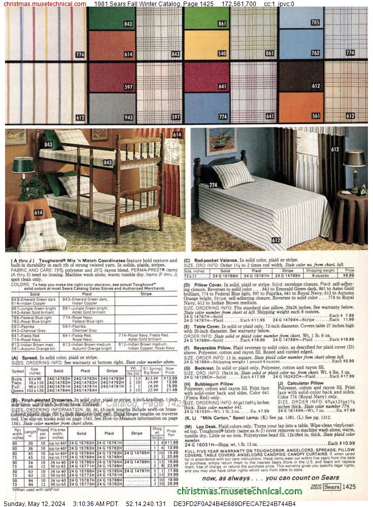 1981 Sears Fall Winter Catalog, Page 1425